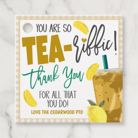 Iced Tea Gift-Labels Bedankjes Labels (Voorkant)