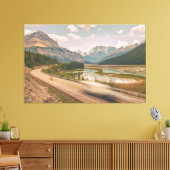 Icefield Parkway Road Canvas Afdruk (Insitu (Woonkamer))