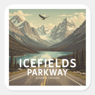 Icefields Parkway Alberta Canada Eagle Vierkante Sticker
