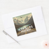 Icefields Parkway Alberta Canada Eagle Vierkante Sticker (Envelop)