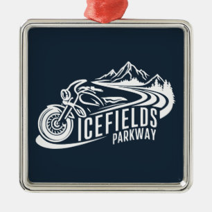 Icefields Parkway Alberta Canada Motorcycle Metalen Ornament