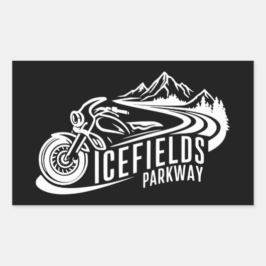Icefields Parkway Alberta Canada Motorcycle Rechthoekige Sticker (Voorkant)