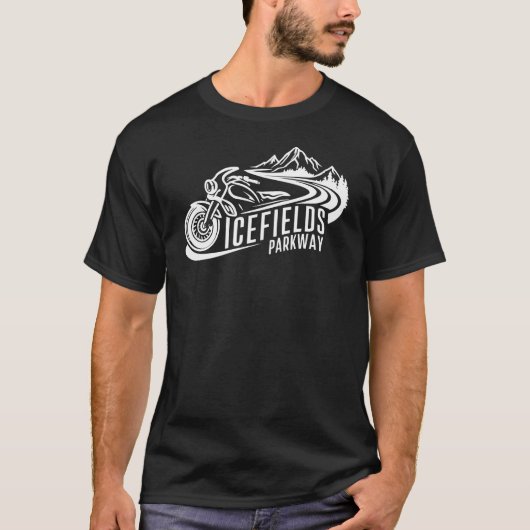 Icefields Parkway Alberta Canada Motorcycle T-shirt (Voorkant)