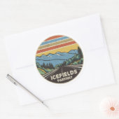 Icefields Parkway Alberta Canada Mountains Ronde Sticker (Envelop)