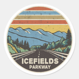 Icefields Parkway Alberta Canada Mountains Ronde Sticker