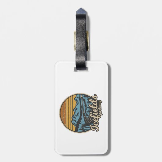 Icefields Parkway Alberta Canada Retro Bagagelabel (Achterkant verticaal)