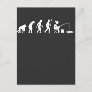 Icefishing Evolution Funny Angel Humor Briefkaart