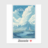 Iceland Illustration Travel Art Vintage Sticker (Vel)