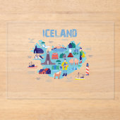 Iceland map acryl uitnodigingen (Voorkant)