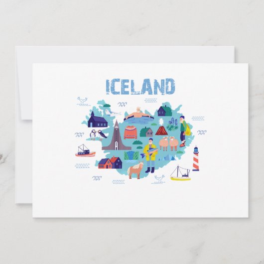 Iceland map kaart (Voorkant)