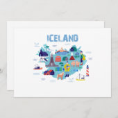 Iceland map kaart (Voorkant / Achterkant)