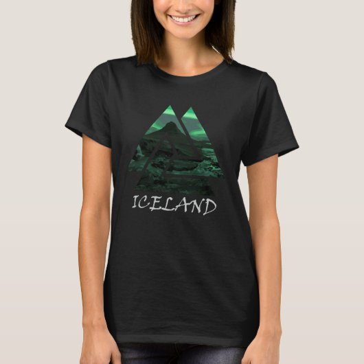 Iceland Northern Lights Triangle  Nature T-shirt (Voorkant)