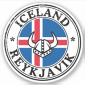 Iceland Seal Sticker Round Flag For Laptop Book (Voorkant)