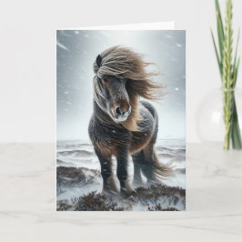 Icelandic Horse In its Element Holiday Card Feestdagen Kaart
