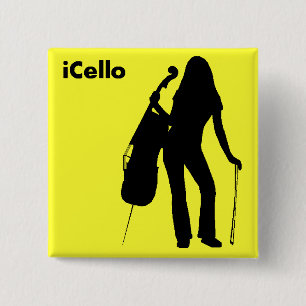 ICello Pin (geel) Vierkante Button 5,1 Cm