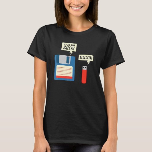 Ich Bin Dein Vater Diskette USB Stick Next Generat T-shirt (Voorkant)