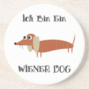 Ich Bin Ein Wiener Dog I Am A Dachshund Zandsteen Onderzetter