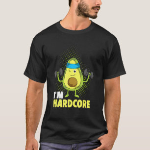 Ich Bin Hardcore Avocado Fitness Dumbbells T-shirt