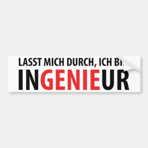 Ich bin Ingenieur Bumpersticker