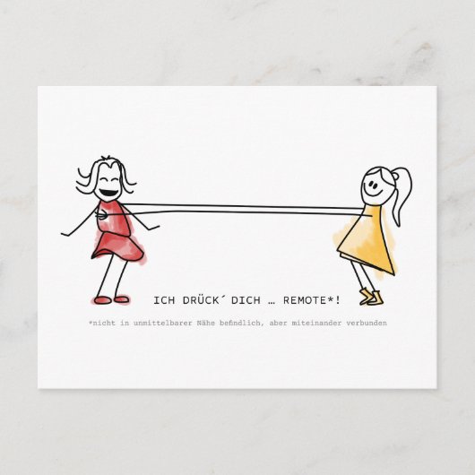 Ich drück Dich ... ver weg! Briefkaart (Voorkant)