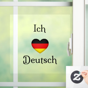 "Ich Liebe Deutsch" Ik hoor Duits Raamsticker