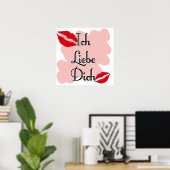 Ich Liebe Dich - Duits Ik hou van je Poster (Thuiskantoor)