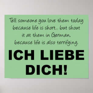 Ich Liebe Dich I Love You Funny Poster
