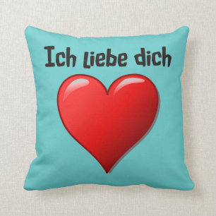 Ich liebe dich - Ik hou van je in het Duits Kussen