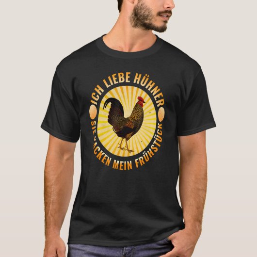 Ich liebe HNER sie KACKEN MY BREAKFAST CHIHNER H T-shirt (Voorkant)