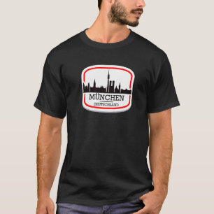 Ich Liebe München T-shirt Cool München Skyline Gra