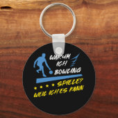 Ich Spiele Bowling Bowler Bowling Ball Strike Gift Sleutelhanger (Voorkant)