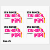 Ich tanke Einhornpipi Rechthoekige Sticker (Vel)