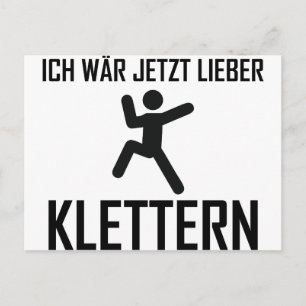 ich wär jetzt lieber klettern briefkaart