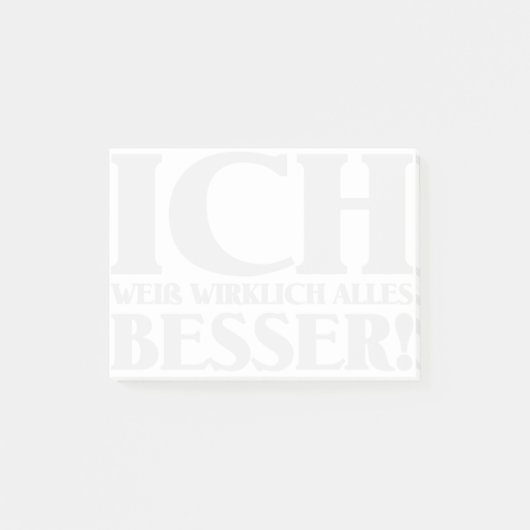Ich weiß wirklich alles Besser! Post-It Notes (Voorkant)