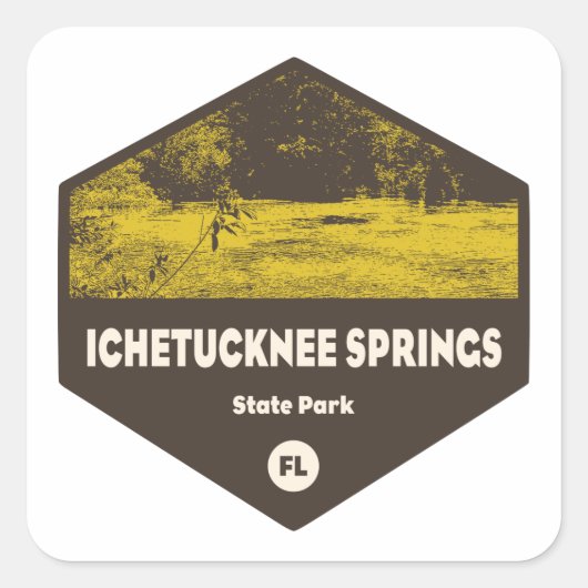 Ichetucknie Springs State Park Florida Vierkante Sticker (Voorkant)