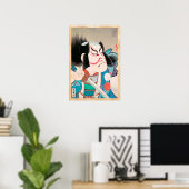 Ichikawa Danjuro kabuki samurai krijger tattoo kun Poster (Thuiskantoor)