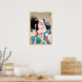 Ichikawa Danjuro kabuki samurai krijger tattoo kun Poster (Keuken)