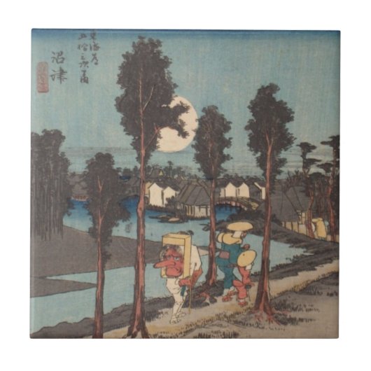 Ichiryusai Hiroshige-Tegel Tegeltje (Voorkant)