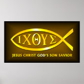 ICHTHUS: Ancient Fish Symbol Poster (Voorkant)