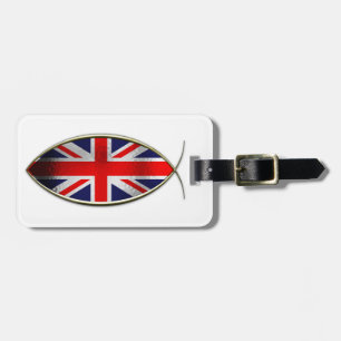Ichthus - Britse vlag Bagagelabel