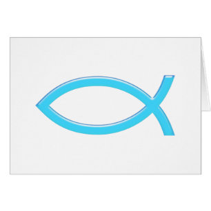 Ichthus - Christelijk vissymbool - blauw
