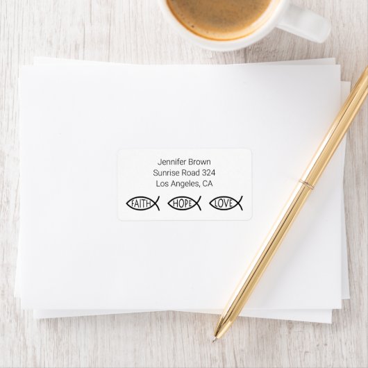 Ichthus - Christelijk vissymbool Etiket (Insitu)