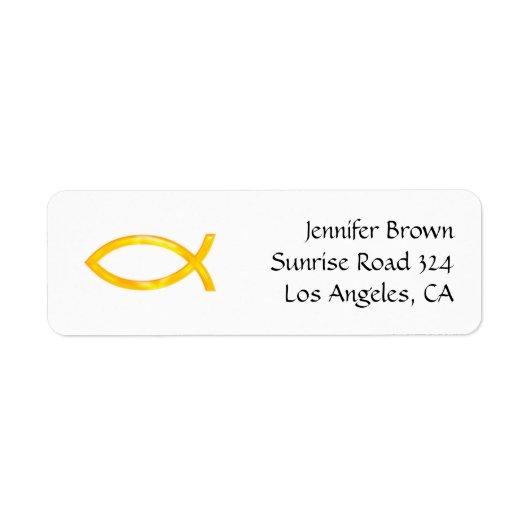 Ichthus - Christelijk vissymbool Etiket (Voorkant)