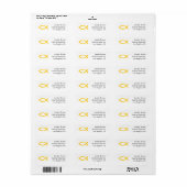Ichthus - Christelijk vissymbool Etiket (Full Sheet)