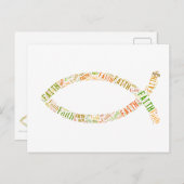 Ichthus - Christelijk vissymbool - Faith Briefkaart (Voorkant / Achterkant)