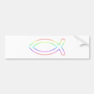 Ichthus - Christelijk vissymbool - gloeien Bumpersticker