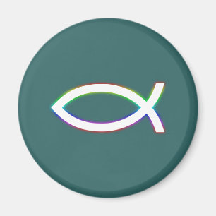 Ichthus - Christelijk vissymbool - gloeien Magneet