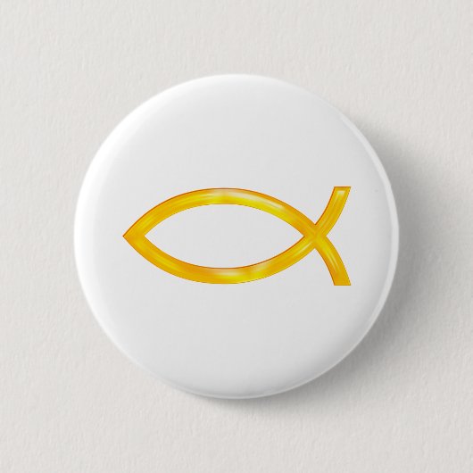 Ichthus - Christelijk vissymbool Ronde Button 5,7 Cm (Voorkant)