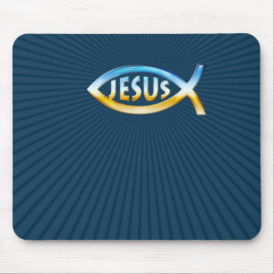 Ichthus - Christelijk visSymbool Sky & Ground Muismat
