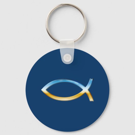 Ichthus - Christelijk visSymbool Sky & Ground Sleutelhanger (Voorkant)